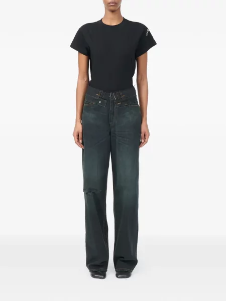 Blugi drepți Mm6 Maison Margiela albastru