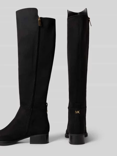 Kozaki z detalem z logo Michael Michael Kors czarne