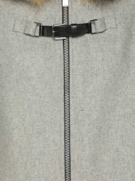 Futro Maje z kapturem szare