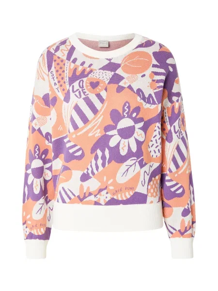Iriedaily Pulover Tilda lila / portocaliu / lână alb