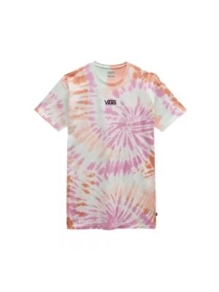 Tie dye wielobarwność koszulka Vans z długim rękawem biała