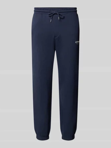 Spodnie dresowe o kroju straight fit z mieszanki bawełny model Kane' Jack & Jones granatowe