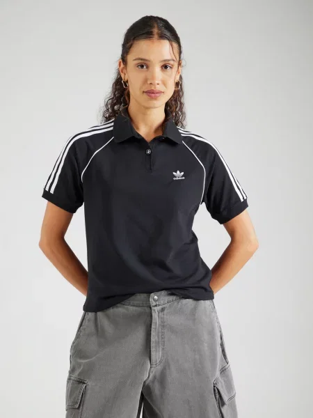 ADIDAS ORIGINALS Majica črna bela
