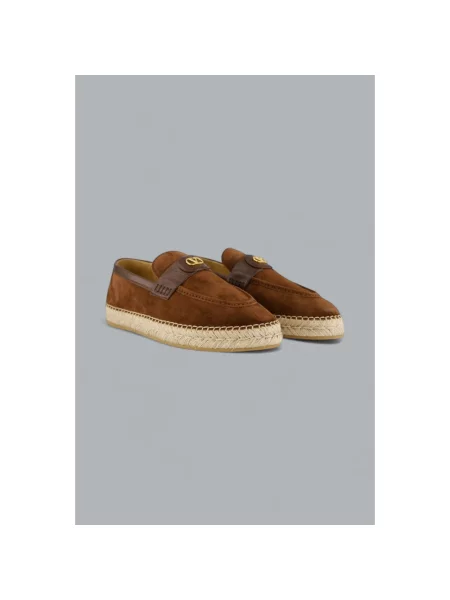 Espadryle Valentino skórzane brązowe