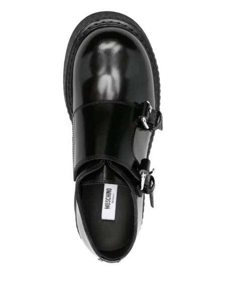 Pantofi loafer Moschino cu platformă cu cataramă negru