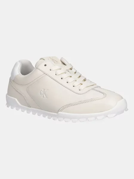 Кожени маратонки Calvin Klein Jeans LOW PROFILE RUNNER бежово