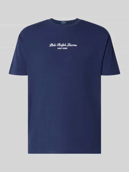 T-shirt o kroju regular fit z czystej bawełny Polo Ralph Lauren granatowa
