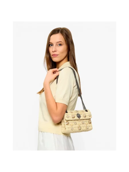 Kurt Geiger London torebka crossbody Raffia Mini Kensington beżowa
