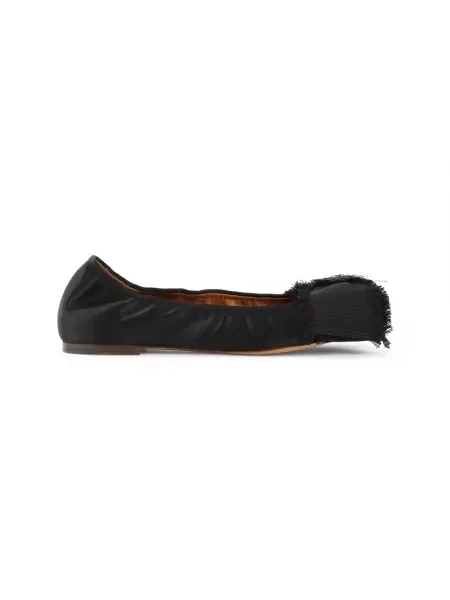 Satynowe balerinki Lanvin czarne