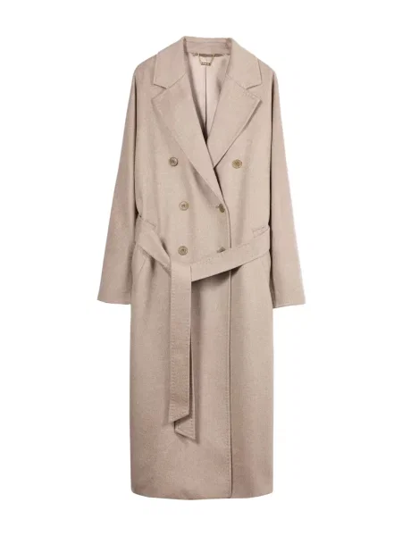 GOBI Cashmere Palton de primăvară-toamnă Women’s Double-Breasted Cashmere Coat taupe gri