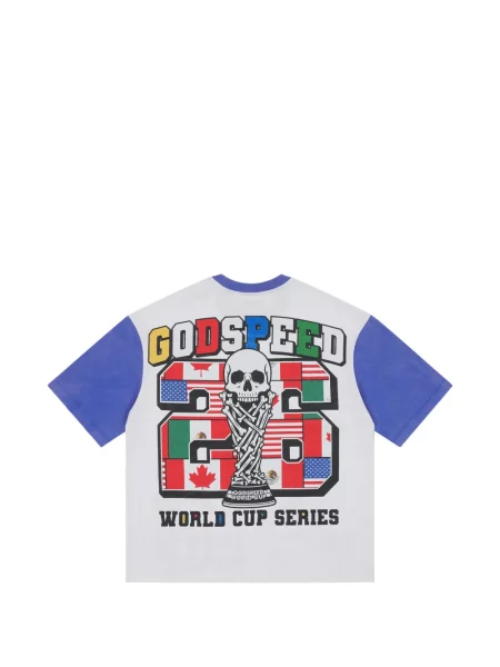 Tricou Godspeed cu imagine alb