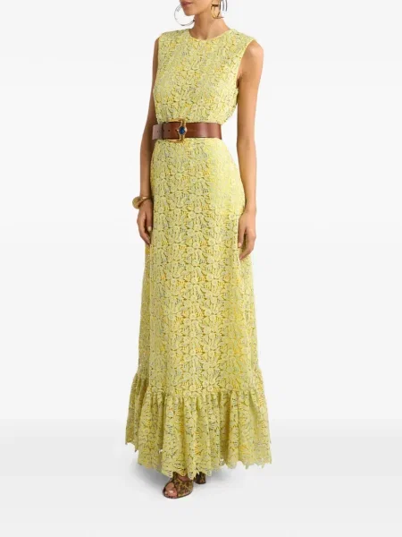 Rochie Etro din dantelă de costum galben