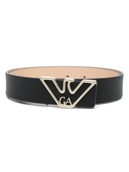Curea Emporio Armani cu cataramă cu autograf negru