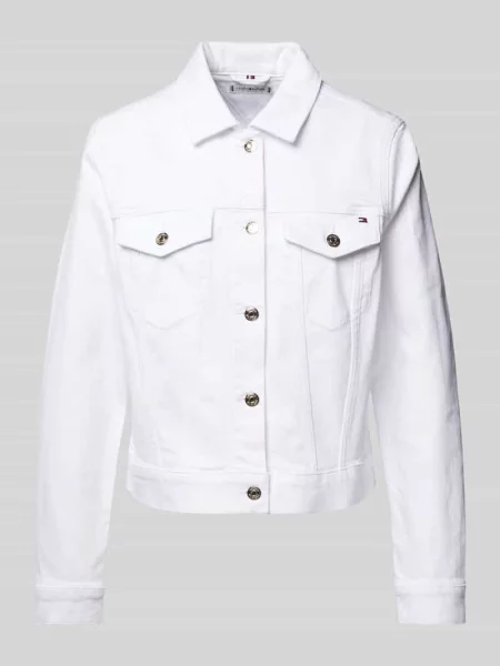 Kurtka dżinsowa o kroju slim fit z mieszanki bawełny Tommy Hilfiger biała