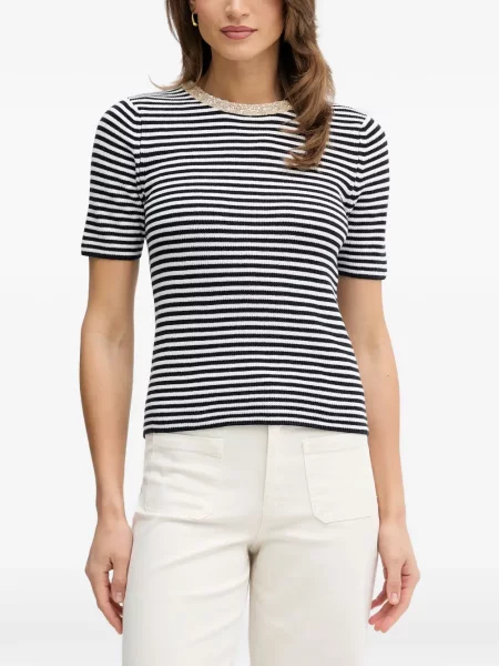 Tricou Oui cu dungi negru