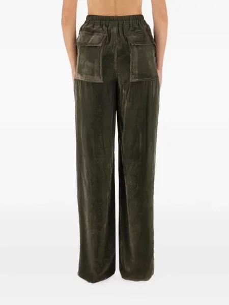 Pantaloni Rick Owens de catifea verde