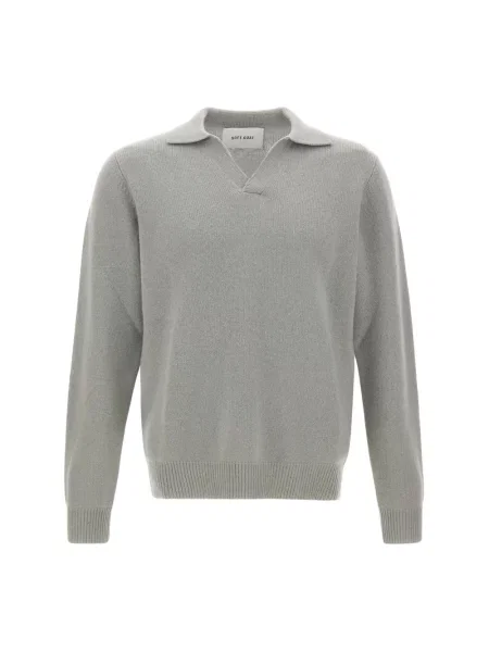 Koszulka polo Soft Goat z kaszmiru szara