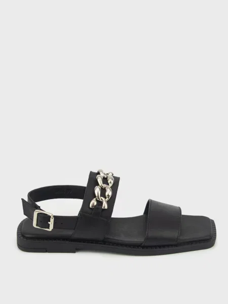 Шкіряні босоніжки Respect чорні