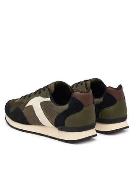 TOMMY HILFIGER Niske tenisice kaki / maslinasta / crna bijela