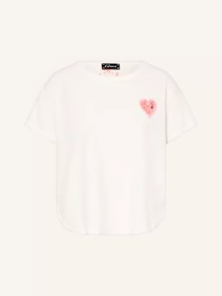 Grace Koszulka Z Materiału Nicki Z Cekinami weiss biała