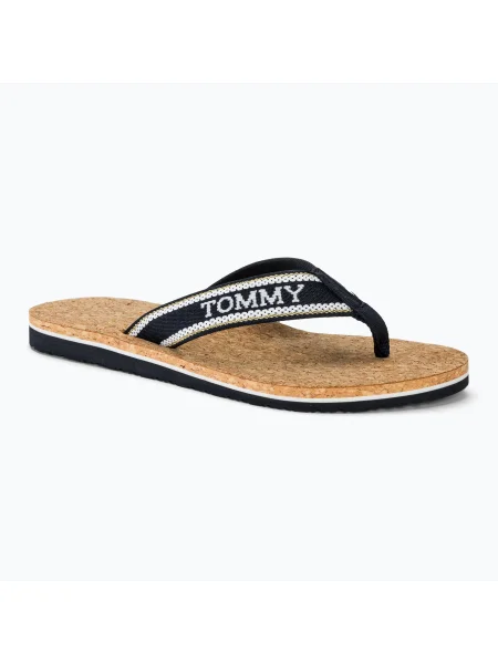Tommy Hilfiger дамски джапанки Cork Beach Sandal space blue синьо