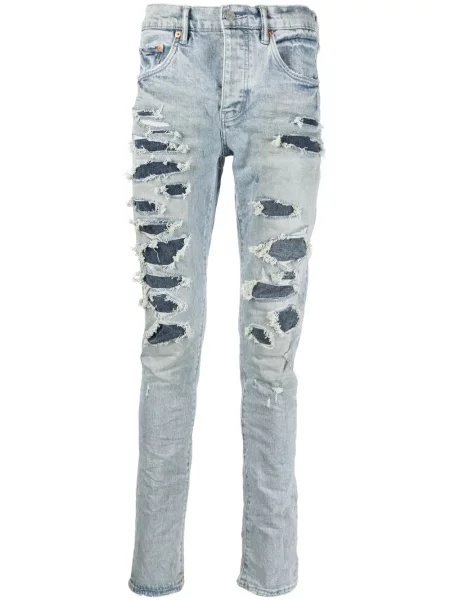 Džíny Purple Brand s dírami modré