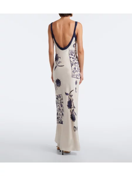 Rochie Sir cu model floral alb