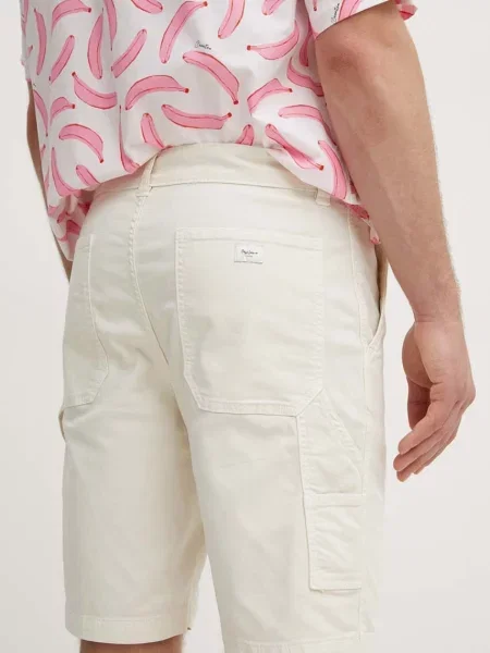 Короткие джинсовые шорты Pepe Jeans бежевые