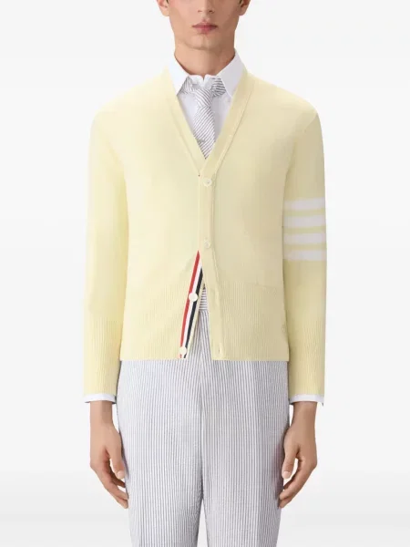 Cardigan Thom Browne cu dungi galben