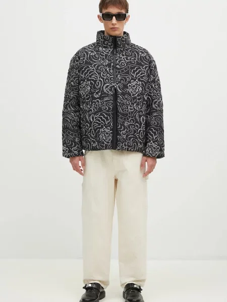 Тигровый пуховик Kenzo черный