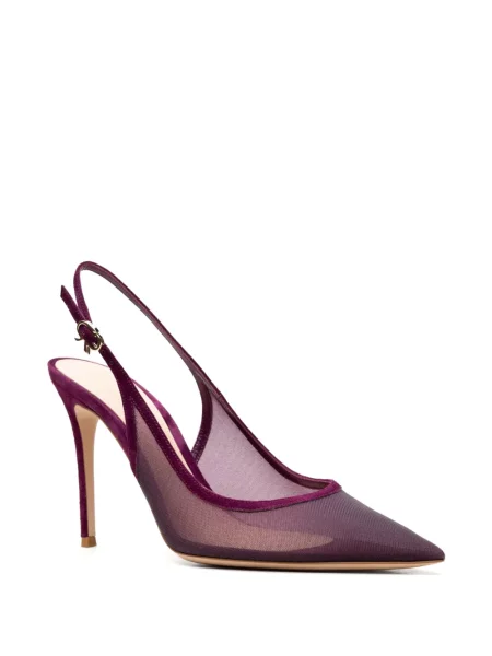 Pantofi cu toc Gianvito Rossi plasă slingback violet