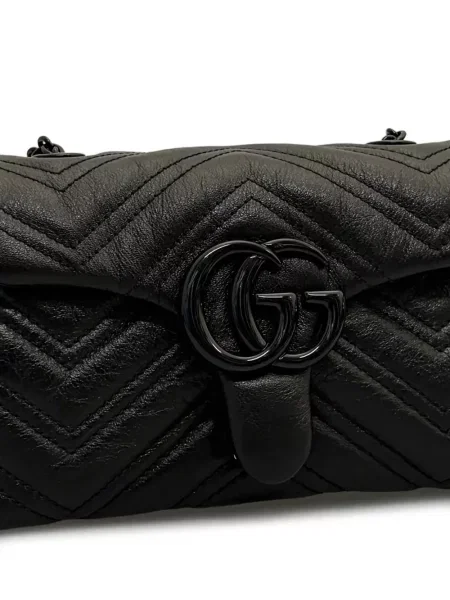 Remenčić ogrlica Gucci prošiven crna