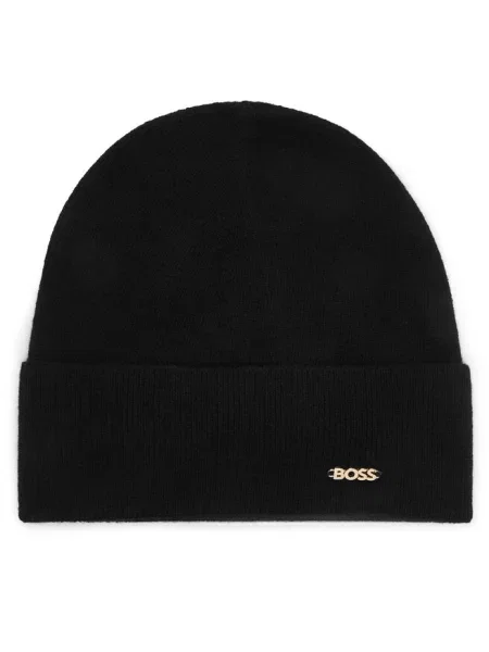 BOSS czapka beanie wełniana Laris_hat czarna
