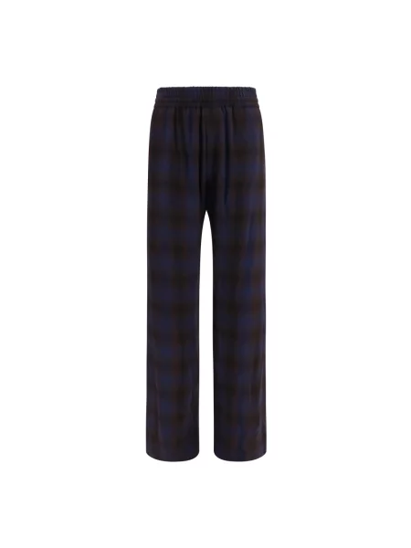 Spodnie Dries Van Noten w kratę brązowe