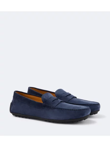 Pantofi loafer Tod's din piele de căprioară albastru