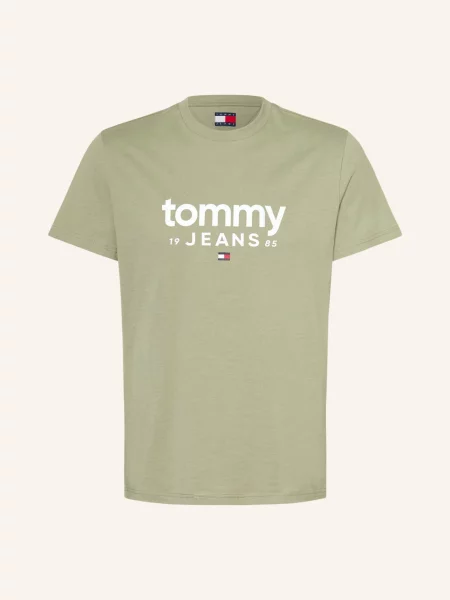 Tommy Jeans Tričko olivová bílá