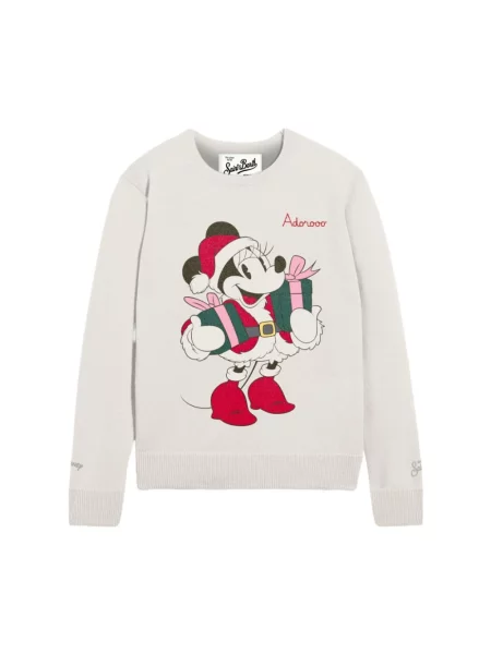 Sweter Mc2 Saint Barth wełniany z nadrukiem biały