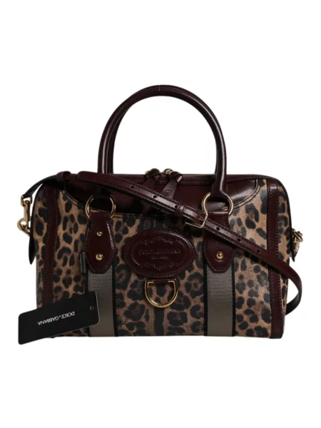 Torebka skórzana Dolce And Gabbana skórzana brązowa