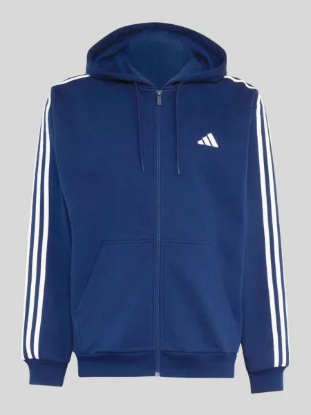 Bluza rozpinana o kroju regular fit z mieszanki bawełny Adidas Sportswear granatowa