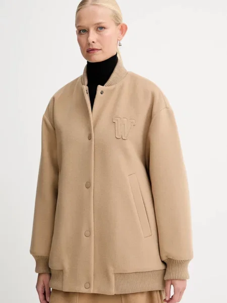 Бомбър яке с вълна Weekend Max Mara ADORNI зелено
