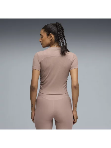 PUMA koszulka treningowa CLOUDSPUN Ribbed o dopasowanym kroju Odzież XXS beżowy