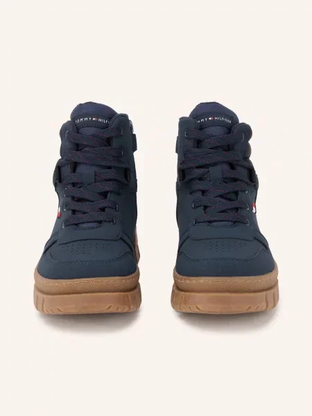 Tommy Hilfiger Botki Sznurowane blau granatowe