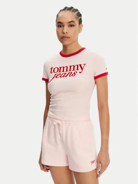 Tričko Tommy Jeans růžové
