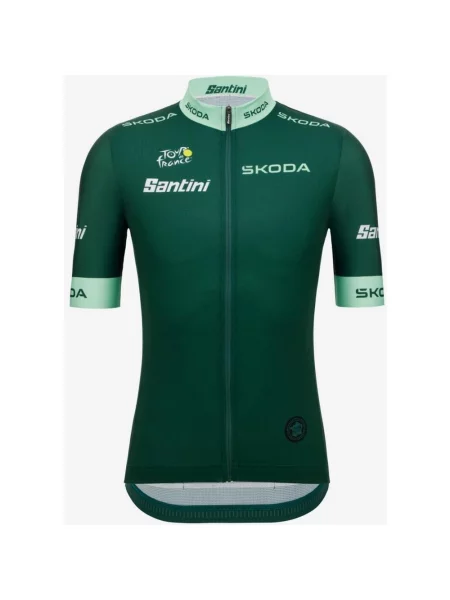 Koszulka rowerowa Tour de France Lider Klasyfikacji Punktowej Fan Line krótki rękaw Krój Classic XXS zielony