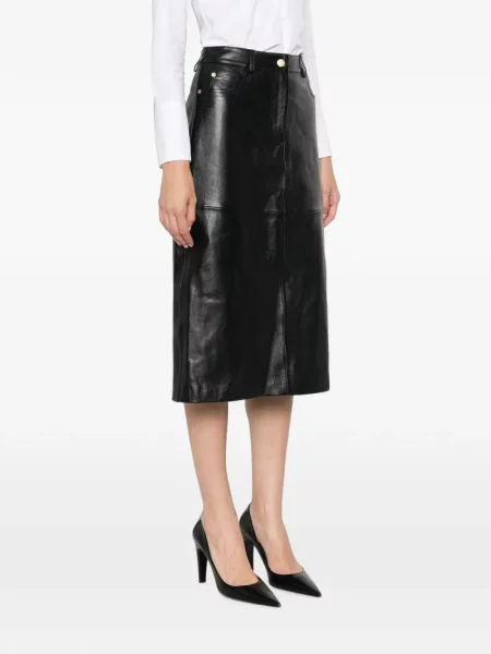 Fustă din piele 's Max Mara negru