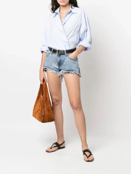 Pantaloni scurți din denim One Teaspoon albastru