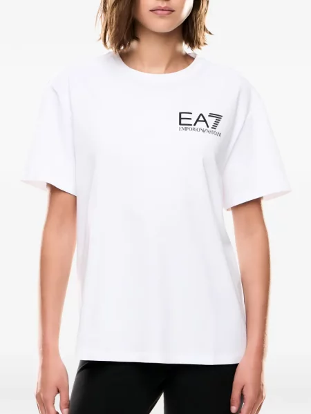Tricou Ea7 Emporio Armani cu imagine cu decolteu rotund alb