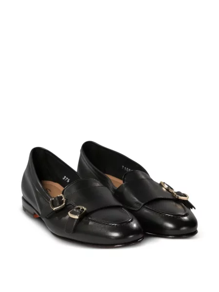 Pantofi loafer Santoni din piele negru