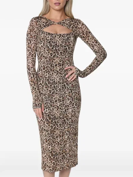 Rochie midi Just Cavalli cu imagine cu model leopard