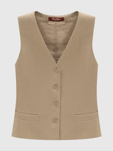 Жилет CARNET з льону Max Mara коричневий